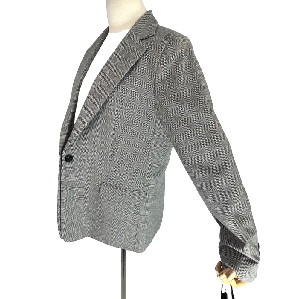 Pendleton Size 16 Glen Plaid Blazer Jacket‎ 100% Virgin Wool Professional